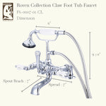 3-Handle Vintage Claw Foot Tub Faucet F6-0007 with Hand Shower