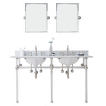 Empire 60 In. W. Double Wash Stand, P-Trap, and Carrara White Marble Countertop with Oval Basins - Multiple Finish Available to Choose