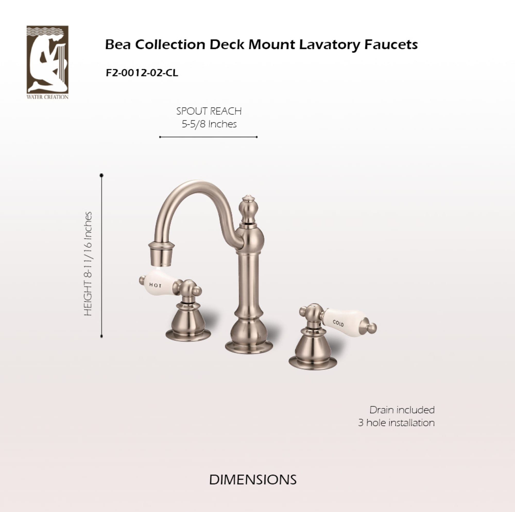 Widespread on sale Bathroom Faucet Gold F2