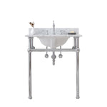 Embassy 30 In. W. Single Wash Stand, P-Trap, and Carrara White Marble Countertop with Oval Basin - Multiple finish available to choose