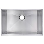 30 In. X 19 In. Zero Radius Single Bowl Stainless Steel Hand Made Undermount Kitchen Sink