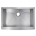 33 In. X 22 In. Zero Radius Single Bowl Stainless Steel Hand Made Apron Front Kitchen Sink