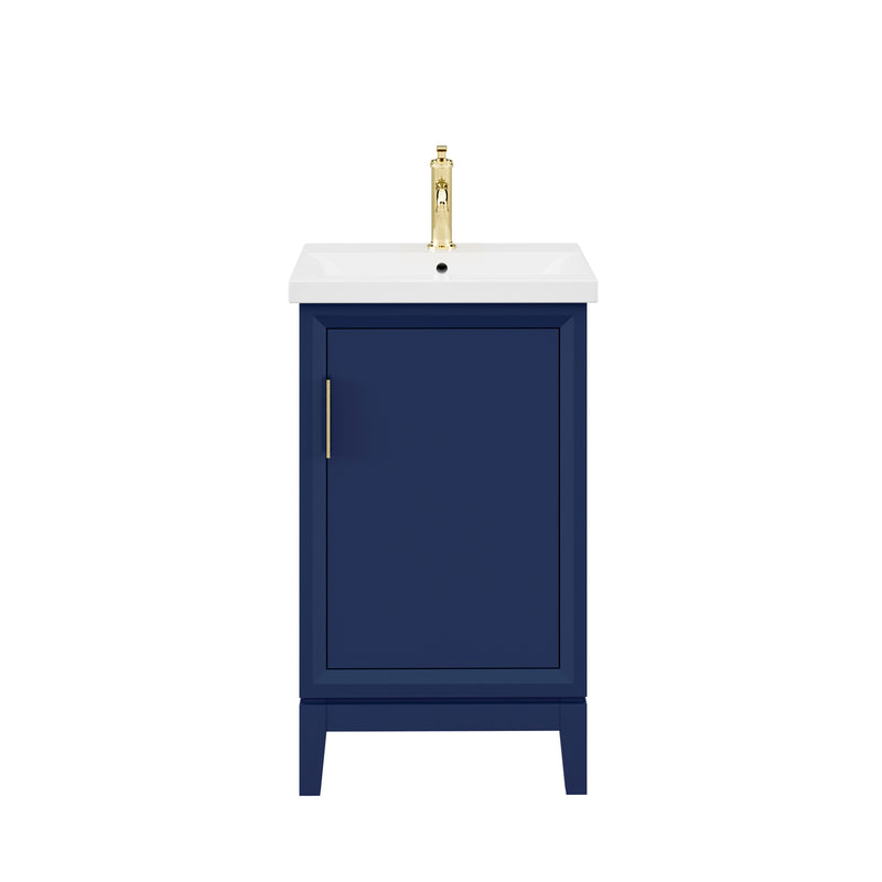 Elsa 20 In. Ceramic Countertop with Satin Gold Pulls and Knobs Vanity