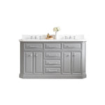 Palace 60 In. Quartz Countertop with Chrome Pulls and Knobs Vanity