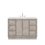 Hugo 48 In. Carrara White Marble Countertop with Chrome Pulls and Knobs Vanity