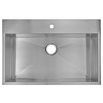 33 In. X 22 In. Zero Radius Single Bowl Stainless Steel Hand Made Drop In Kitchen Sink