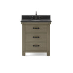 Aberdeen 30 In. Blue Limestone Countertop with Oil-Rubbed Bronze Pulls and Knobs Vanity