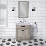 Chestnut 30 In. Carrara White Marble Countertop with Oil-Rubbed Bronze Pulls and Knobs Vanity