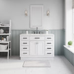 Hartford 48 In. Single Sink Carrara White Marble Countertop Bath Vanity With with Oil Rubbed Bronze Hardware