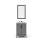 Elizabeth 24 In. Carrara White Marble Countertop with Oil-Rubbed Bronze Pulls and Knobs Vanity