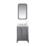 Queen 24 In. Quartz Countertop with Chrome Pulls and Knobs Vanity