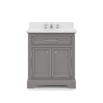 Derby 30 In. Carrara White Marble Countertop with Chrome Pulls and Knobs Vanity
