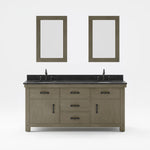 Aberdeen 72 In. Blue Limestone Countertop with Oil-Rubbed Bronze Pulls and Knobs Vanity