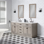 Chestnut 72 In. Carrara White Marble Countertop with Oil-Rubbed Bronze Pulls and Knobs Vanity