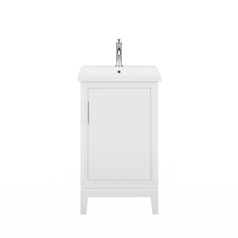 Elsa 20 In. Ceramic Countertop with Chrome Pulls and Knobs Vanity