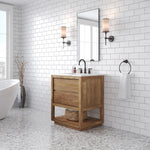 Oakman 30 In. Single Sink Carrara White Marble Countertop Bath Vanity