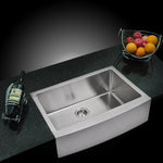 30 In. X 22 In. 15mm Corner Radius Single Bowl Stainless Steel Hand Made Apron Front Kitchen Sink