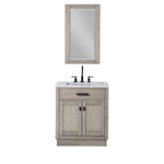 Chestnut 30 In. Carrara White Marble Countertop with Oil-Rubbed Bronze Pulls and Knobs Vanity