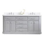 Palace 72 In. Quartz Countertop with Chrome Pulls and Knobs Vanity