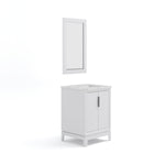 Elizabeth 24 In. Carrara White Marble Countertop with Chrome Pulls and Knobs Vanity
