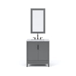 Elizabeth 30 In. Carrara White Marble Countertop with Oil-Rubbed Bronze Pulls and Knobs Vanity