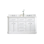 Palace 60 In. Quartz Countertop with Chrome Pulls and Knobs Vanity