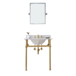 Embassy 30 In. W. Single Wash Stand, P-Trap, and Carrara White Marble Countertop with Oval Basin - Multiple finish available to choose