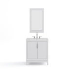 Elizabeth 30 In. Carrara White Marble Countertop with Chrome Pulls and Knobs Vanity