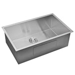 30 In. X 19 In. Zero Radius Single Bowl Stainless Steel Hand Made Undermount Kitchen Sink