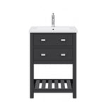 Viola 24 In. Ceramic Countertop with Chrome Pulls and Knobs Vanity