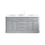Palace 72 In. Quartz Countertop with Chrome Pulls and Knobs Vanity