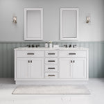 Hartford 72 In. Double Sink Carrara White Marble Countertop Bath Vanity With with Oil Rubbed Bronze Hardware