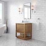 Oakman 30 In. Single Sink Carrara White Marble Countertop Bath Vanity
