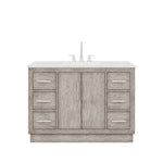Hugo 48 In. Carrara White Marble Countertop with Chrome Pulls and Knobs Vanity
