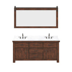 Aberdeen 72 In. Carrara White Marble Countertop with Oil-Rubbed Bronze Pulls and Knobs Vanity