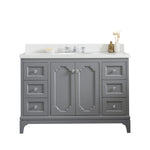 Queen 48 In. Quartz Countertop with Chrome Pulls and Knobs Vanity