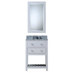 Madalyn 24 In. Carrara White Marble Countertop with Chrome Pulls and Knobs Vanity