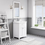 Myra 24 In. Ceramic Countertop with Chrome Pulls and Knobs Vanity