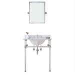 Empire 30 In. W. Single Wash Stand, P-Trap, and Carrara White Marble Countertop with Oval Basin in - Multiple Finish Available to Choose