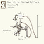 3-Handle Vintage Claw Foot Tub Faucet F6-0006 with Hand Shower