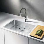 33 In. X 22 In. Small Radius Single Bowl Stainless Steel Hand Made Drop In Kitchen Sink