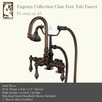 3-Handle Vintage Claw Foot Tub Faucet F6-0013 with Hand Shower