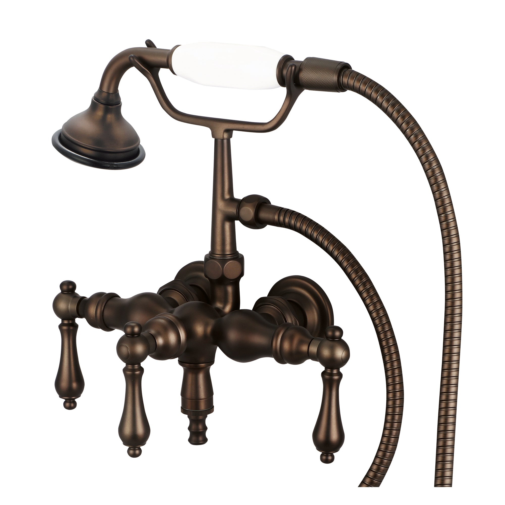 Kingston Brass Vintage Wall Mount Down Spout Clawfoot Tub and Shower Package; Oil Rubbed Bronze