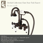 3-Handle Vintage Claw Foot Tub Faucet F6-0011 with Hand Shower