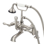 3-Handle Vintage Claw Foot Tub Faucet F6-0008 with Hand Shower