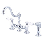Bridge Style Kitchen Faucet With Side Spray F5-0010
