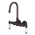 Vintage Classic 2-Handle Wall Mount Tub Faucet F6-0014 With Gooseneck Spout & Straight Wall Connector