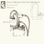 3-Handle Vintage Claw Foot Tub Faucet F6-0012 with Hand Shower