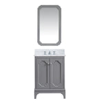 Queen 24 In. Carrara White Marble Countertop with Chrome Pulls and Knobs Vanity