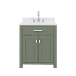 Madison 30 In. Carrara White Marble Countertop with Chrome Pulls and Knobs Vanity